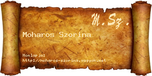 Moharos Szorina névjegykártya